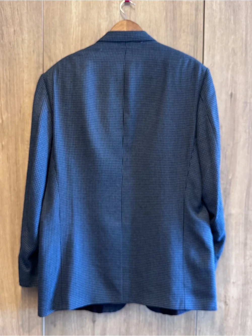 Pierre Cardin Vintage Tailored Blue Micro Houndstooth Sport Coat Blazer 46R